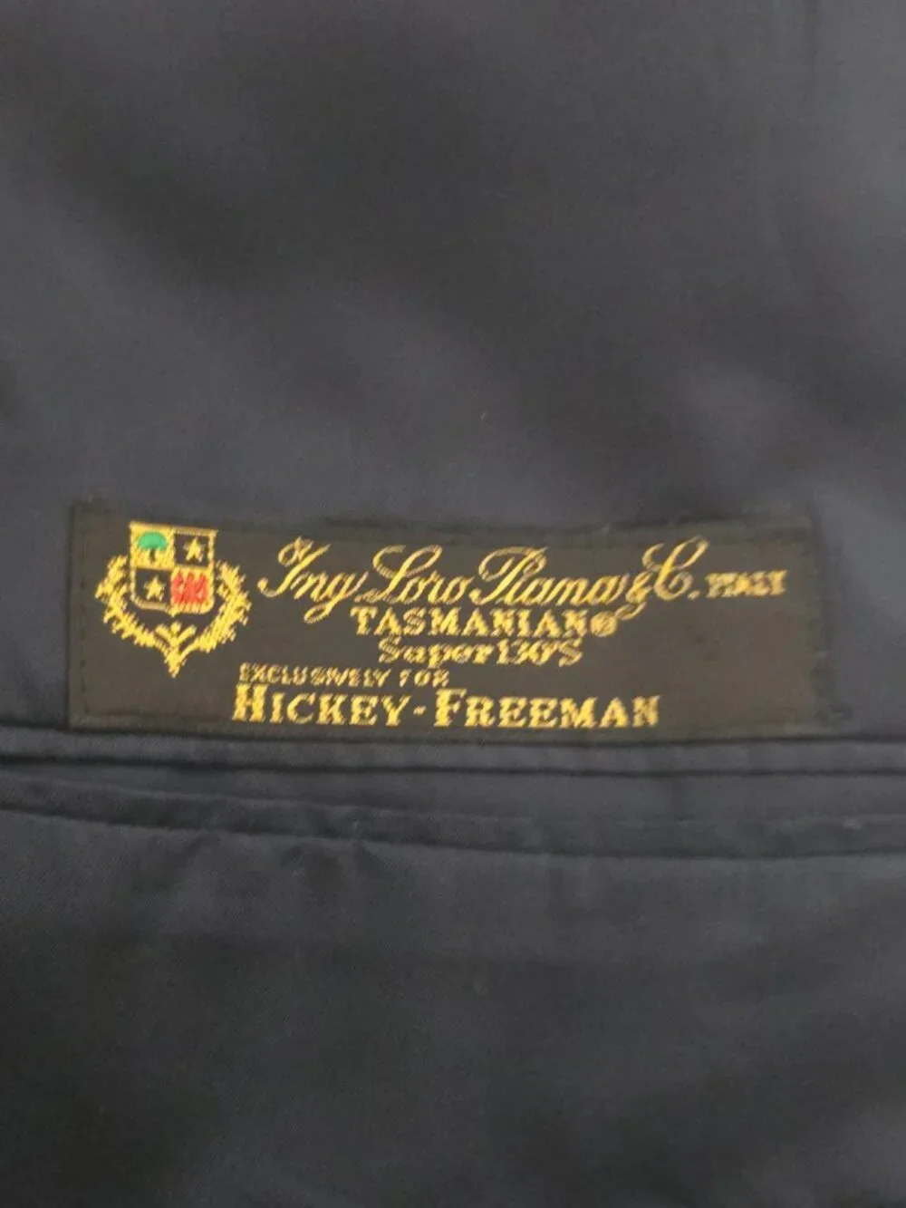 Hickey Freeman LORO PIANA Tasmanian Super 130 Worsted Wool Suit Jacket Blue 43R*